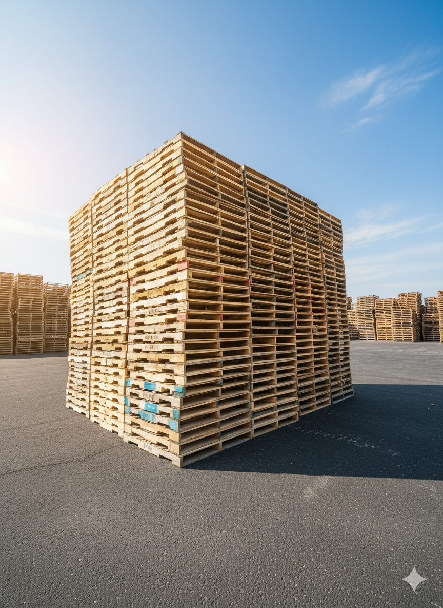 Grade B 48x40 Pallets Stacked