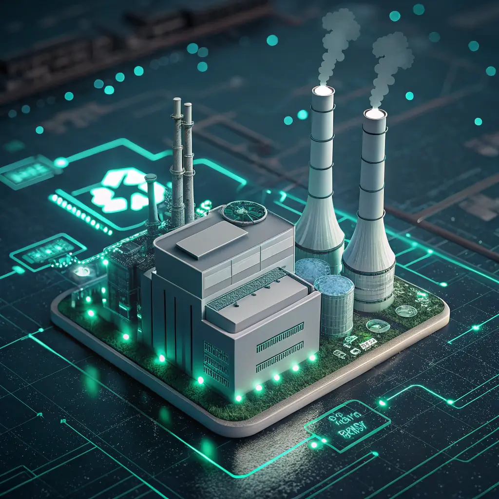 Futuristic industrial complex with technology